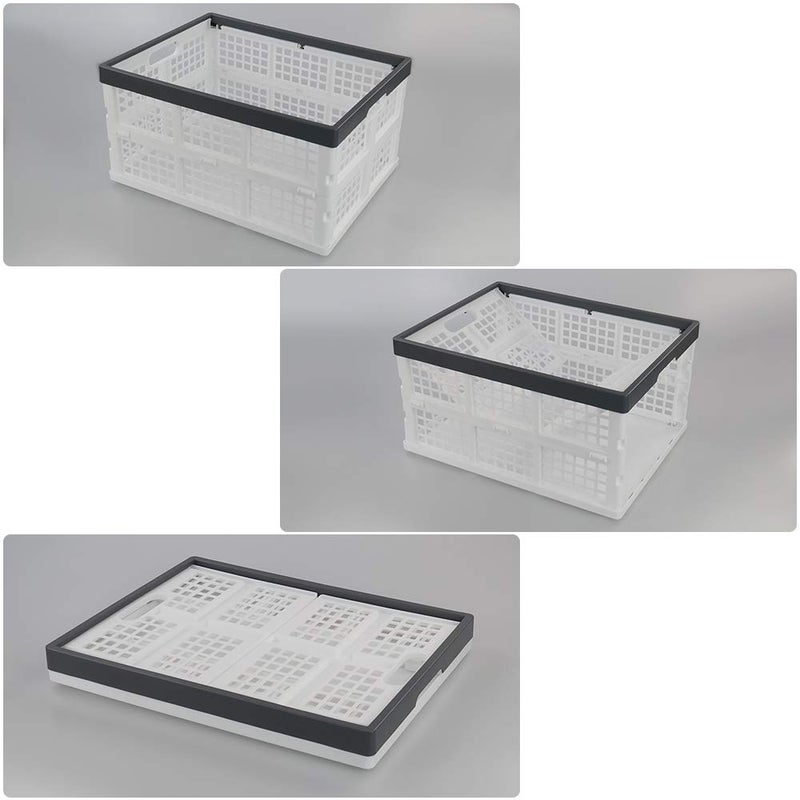 Teyyvn 3-Pack 30 L Plastic Stackable Collapsible Storage Crates, Folding Storage Baskets - Image 3